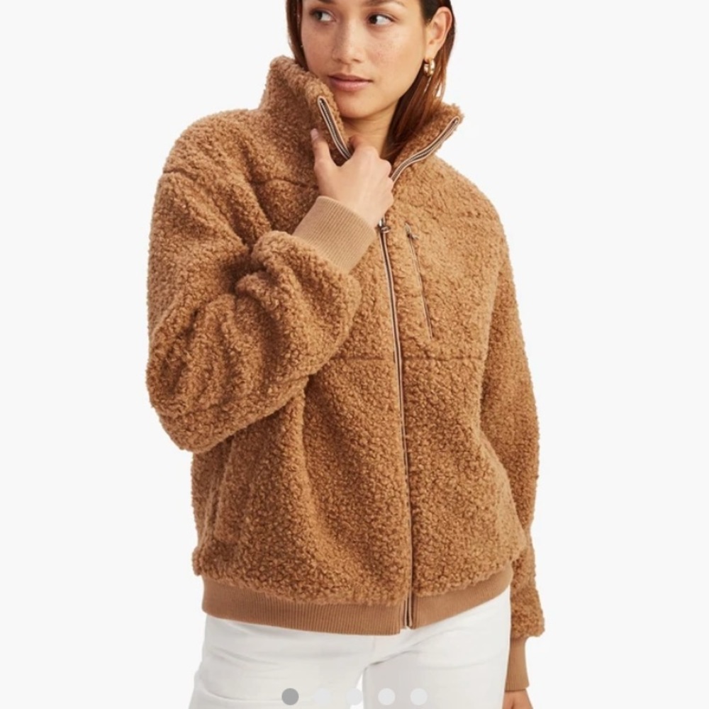 NAADAM Teddy Full Zip Women's jacket NWT Camel Size M